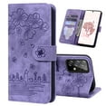 thumbnail image 1 of for Samsung Galaxy A53 5G Case, Flower Embossed PU Leather Shockproof Magnetic Flip Cover Card Holders Wallet Purse Phone Case for Samsung Galaxy A53 5G [6.5 Inch], Purple, 1 of 6