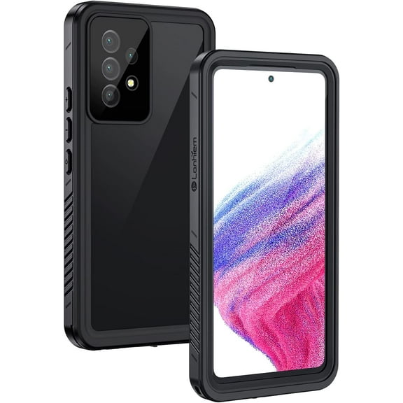for Samsung Galaxy A53 5G Case, IP68 Waterproof Dustproof Case with Built-in Screen Protector, Rugged Full Body Shockproof Phone Cover for Galaxy A53 5G, Black/Clear