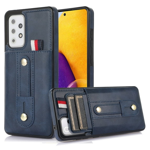 for Samsung Galaxy A53 5G Case Wallet with Slide Credit Card Holder, Flip Premium PU Leather Hidden Kickstand Classic Retro Heavy Duty Protective Cover for Samsung Galaxy A53 5G,Blue
