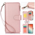 thumbnail image 1 of for Samsung Galaxy A53 5G Crossbody Case, RFID Blocking for Galaxy A53 5G Case Wallet with Card Holder, Fashion PU Leather Magnetic Flip Zipper Wrist Strap Lanyard Phone Case, Rosegold, 1 of 11