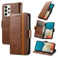thumbnail image 1 of For Samsung Galaxy A53 5G Leather Phone Case Wallet Folio Flip Cover Casual Business, [RFID Blocking] Multi Hidden Anti-theft Card Holder Cash Slot, Side Magnetic Buckle, Stand Support,Brown, 1 of 10