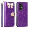 thumbnail image 1 of For Samsung Galaxy A53 5G / SM-A536 Diamond Bow Glitter Full Body Cover Protective Shockproof Card Slot Flap Folio Stand Leather Wallet Pouch Case Cover Purple, 1 of 5
