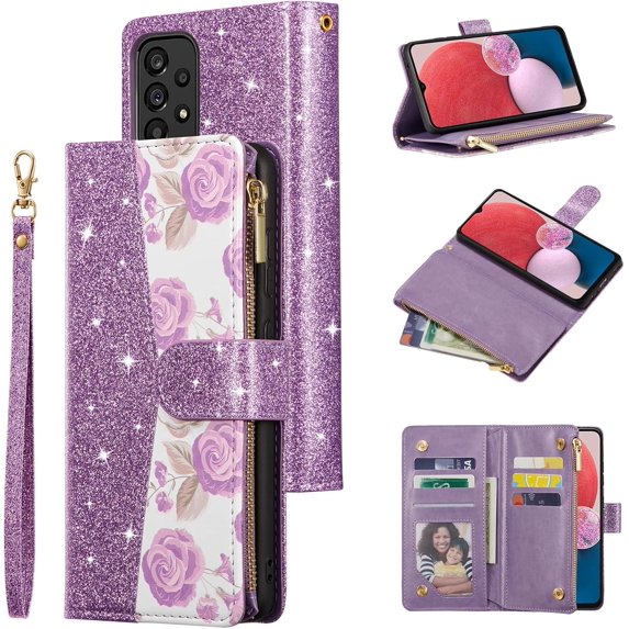 Samsung Galaxy A53 5G Series Premium Vintage Leather Magnetic Closure Zipper Pocket Wallet Case