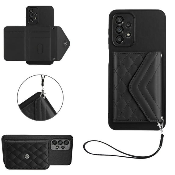 for Samsung Galaxy A53 5G Wallet Case with Card Holder, Elegant Durable PU Leather Protective Magnetic Closure Flip Phone Cover Kickstand RFID Blocking for Women Girls for Galaxy A53 5G, Black