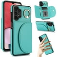 thumbnail image 1 of for Samsung Galaxy A53 5G Wallet Case with Card Holder Women Men, Flip PU Leather Kickstand Shockproof Protective Phone Cover Magnetic Clasp 360 Rotation Ring Stand for Samsung A53 5G, Green, 1 of 7