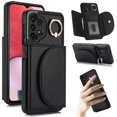thumbnail image 1 of for Samsung Galaxy A53 5G Wallet Case with Card Holder Women Men, Flip PU Leather Kickstand Shockproof Protective Phone Cover Magnetic Clasp 360 Rotation Ring Stand for Samsung A53 5G, Black, 1 of 7