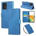 thumbnail image 1 of for Samsung Galaxy A53 5G Wallet Case with Credit Card Holder, Flower Pattern Flip PU Leather Stand Shockproof Protective Phone Cover for Samsung Galaxy A53 5G Magnetic Clasp Purse Case, Blue, 1 of 11