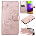 thumbnail image 1 of for Samsung Galaxy A53 5G Wallet Case, Kickstand Case with Credit Card Holder, Embossed Butterfly Pattern with Strap Premium PU Leather Magnetic Closure Shockproof Protective Flip Cover, Rosegold, 1 of 6