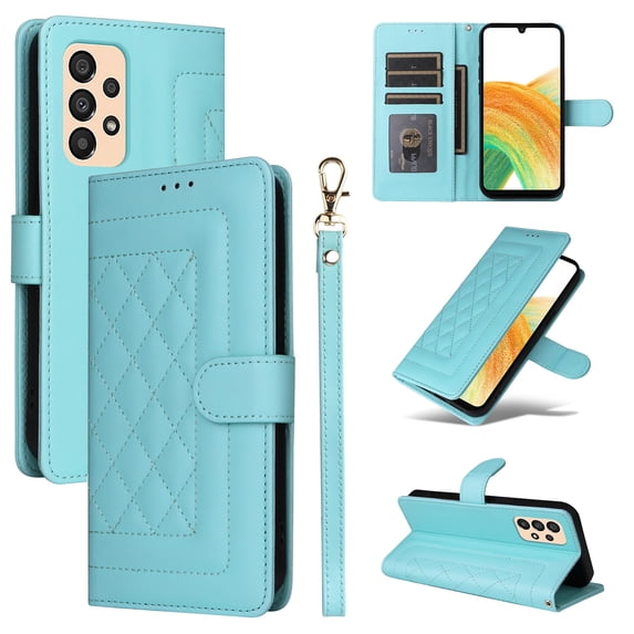 for Samsung Galaxy A53 5G Wallet Flip Case, Classic PU Leather Card Slots with Lanyard Magnetic Closure Kickstand Drop Protective Soft TPU Inner Case for Samsung Galaxy A53 5G, Mint