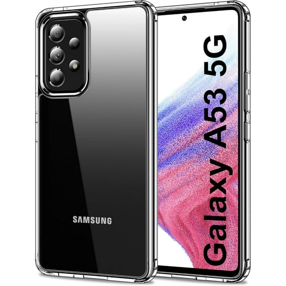 for Samsung Galaxy A53 Case Clear [Anti-Yellowing] Anti-Scratch Transparent Hard Back and Soft Edge [Military Grade Drop Protection] Shockproof Phone Cover - Crystal Clear