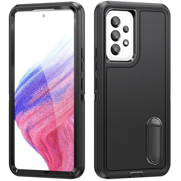 For Samsung Galaxy A53 Military Grade Dual Layer Shockproof Phone Case Build With Kickstand Dustproof Drop Proof Protective Cover for Galaxy A53 5G 6.5"(Black)