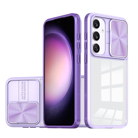 for Samsung Galaxy A54 5G Case with Camera Cover, for Samsung A54 5G Case Crystal Clear & Not-Yellowing Slim Miltary Shockproof Protective Phone Case for Galaxy A54 5G, Purple