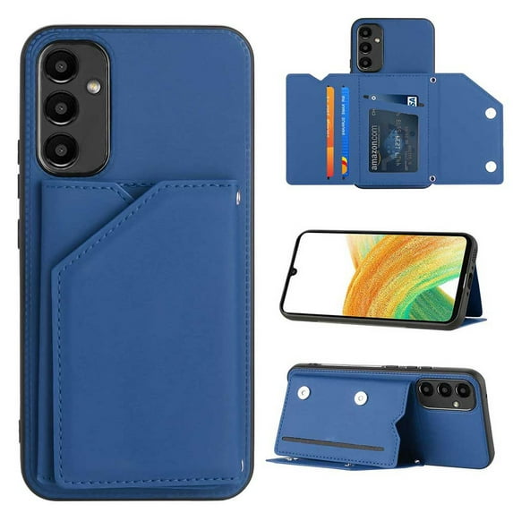 for Samsung Galaxy A54 5G Case with Card Holder,Wallet Case for Women Men with RFID Blocking, Durable Kickstand Shockproof Leather Magnetic Closure Phone Case for Samsung Galaxy A54 5G,Blue