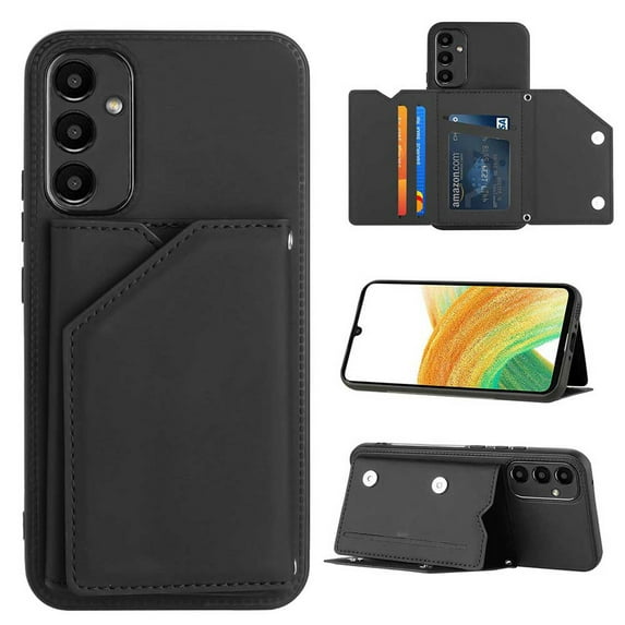 for Samsung Galaxy A54 5G Case with Card Holder,Wallet Case for Women Men with RFID Blocking, Durable Kickstand Shockproof Leather Magnetic Closure Phone Case for Samsung Galaxy A54 5G,Black
