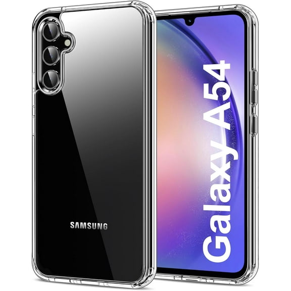 for Samsung Galaxy A54 5G Case Clear [Anti-Yellowing] Anti-Scratch Transparent Hard Back and Soft Edge [Military Grade Drop Protection] Shockproof Phone Cover - Crystal Clear