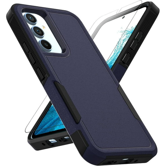 for Samsung Galaxy A54 5G Case: Dual Layer Protective Heavy Duty Cell Phone Cover Shockproof Rugged with Screen Protector - Protection Bumper Tough - Samsung Galaxy A54 2023, 6.4inch, Blue