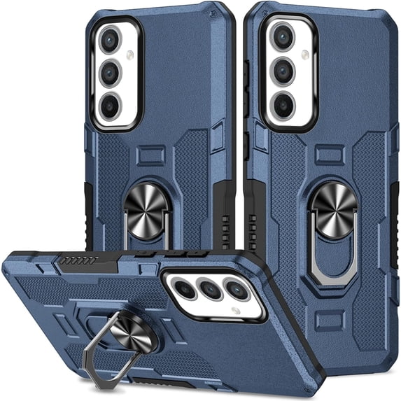 for Samsung Galaxy A54 5G Case with Metal Ring Kickstand for Women & Men, Heavy-Duty Protection Shockproof Bumper Cover Case for Samsung Galaxy A54 5G TY Blue