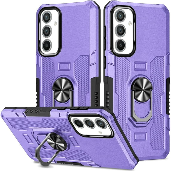 for Samsung Galaxy A54 5G Case with Metal Ring Kickstand for Women & Men, Heavy-Duty Protection Shockproof Bumper Cover Case for Samsung Galaxy A54 5G TY Purple