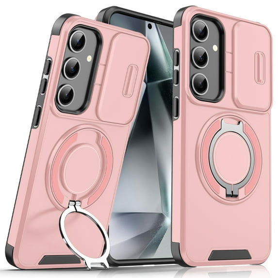 for Samsung Galaxy A54 5G Case, Military Grade Shockproof Bumper Rugged Rotating Stand Ring Holder Anti-Scratch Magnetic Cover Compatible with Car Mount Case for Samsung Galaxy A54 5G, Pink