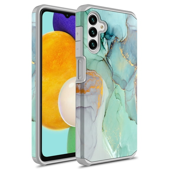 Rosebono Slim Hybrid Shockproof Hard Cover Cell Phone Case for Samsung Galaxy A54 5G, Green Marble