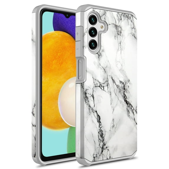 Rosebono Shockproof Marble Slim Hard Cell Phone Case for Samsung Galaxy A54, White