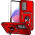 thumbnail image 1 of for Samsung Galaxy A54 5G Case with Slide Camera Cover HD Screen Protector [Military Grade 16ft. Drop Tested] Magnetic Ring Holder Kickstand Protective Phone Case for Samsung Galaxy A54 5G, Red, 1 of 16