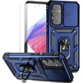 thumbnail image 1 of for Samsung Galaxy A54 5G Case with Slide Camera Cover HD Screen Protector [Military Grade 16ft. Drop Tested] Magnetic Ring Holder Kickstand Protective Phone Case for Samsung Galaxy A54 5G, Navy Blue, 1 of 8