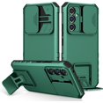 thumbnail image 1 of for Samsung Galaxy A54 5G Case with Slide Camera Cover, [Military Drop Protection] [Snug Touch] Hard Back & Soft Edge Phone Case with Stereo Bracket for Samsung A54 5G 6.4" LTT Dark Green, 1 of 18