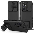 thumbnail image 1 of for Samsung Galaxy A54 5G Case with Slide Camera Cover, [Military Drop Protection] [Snug Touch] Hard Back & Soft Edge Phone Case with Stereo Bracket for Samsung A54 5G 6.4" LTT Black, 1 of 18