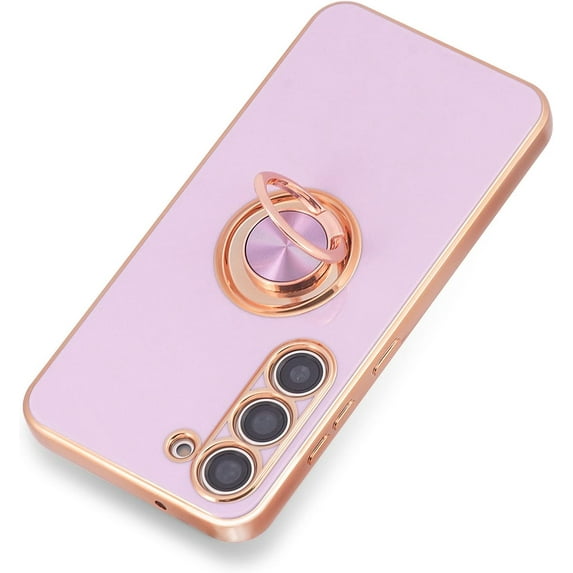 for Samsung Galaxy A54 5G Case,Slim Electroplated Protective Samsung A54 5G Phone Case with Rotating Stand, Shockproof Camera Protection Phone Case for Samsung Galaxy A54 5G, Purple