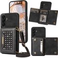 thumbnail image 1 of for Samsung Galaxy A54 5G Crossbody Wallet Case for Women, Bling Glitter PU Leather Phone Case with RFID Blocking Card Holder Cover for Samsung Galaxy A54 5G SZ Black, 1 of 16