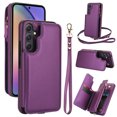 thumbnail image 1 of for Samsung Galaxy A54 5G Crossbody Wallet Phone Case with Card Holder&Zipper, Back Flip Folio PU Leather Kickstand Card Slots Double Magnetic Clasp Shockproof Case for Women Girls,Darkpurple, 1 of 8