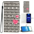 thumbnail image 1 of for Samsung Galaxy A54 5G Flip Folio Case Wallet, Cute Women Girls Premium PU Leather Case with Card Holder Wrist Strap Magnetic Flip Stand Book Cover Anti-Shock Anti-drop, Striped Heart, 1 of 7