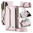 thumbnail image 1 of for Samsung Galaxy A54 5G Full Body Protection Wallet Folio Flip Case, Shoulder Strap & Wristlet Card Slots Zipper Pocket RFID Blocking Rugged Durable PU Leather Phone Case Cover, Pink, 1 of 9