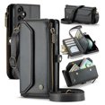thumbnail image 1 of for Samsung Galaxy A54 5G Full Body Protection Wallet Folio Flip Case, Shoulder Strap & Wristlet Card Slots Zipper Pocket RFID Blocking Rugged Durable PU Leather Phone Case Cover, Black, 1 of 9