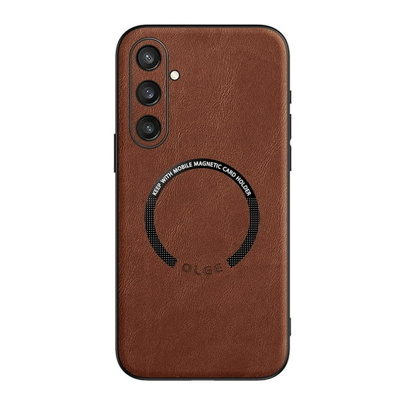 for Samsung Galaxy A54 5G Magnetic Case, Ultra Slim Fit Bumper Compatible with Magsafe + Car Mount Anti-Scratch Minimalist Shockproof Phone Case for Samsung Galaxy A54 5G, Brown