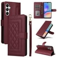 thumbnail image 1 of for Samsung Galaxy A54 5G Thin Fit Case Cover, Premium PU Leather Magnetic Wallet Flip Case with Stand Bracket Holder Flip Cover with Card Slots and Wrist Strap for Samsung Galaxy A54 5G - Winered, 1 of 6
