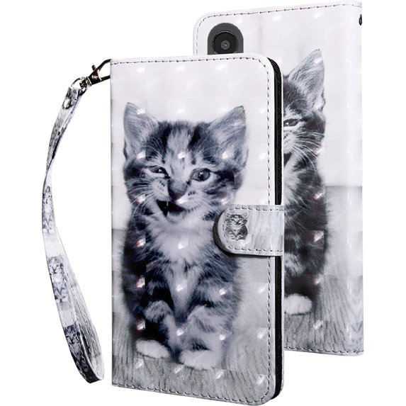for Samsung Galaxy A54 5G Wallet Case with Card Slot Holder Kickstand - Lovely Colorful Pattern PU Leather Flip Phone Case Cover for Samsung Galaxy A54 5G Smiley Cat
