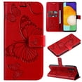 thumbnail image 1 of for Samsung Galaxy A54 5G Wallet Case, Kickstand Case with Credit Card Holder, Embossed Butterfly Pattern with Strap Premium PU Leather Magnetic Closure Shockproof Protective Flip Cover, Red, 1 of 11