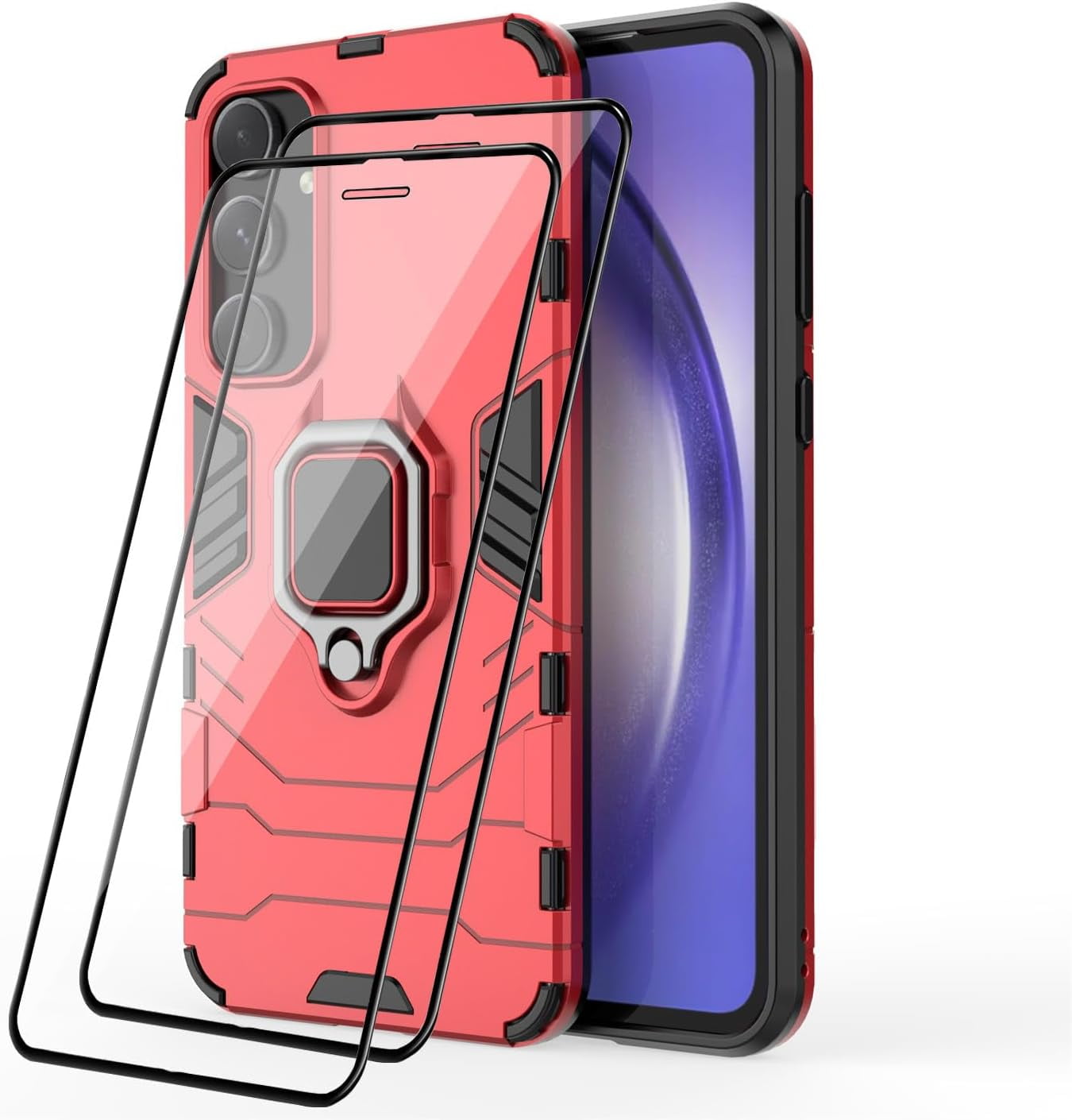 for Samsung Galaxy A55 5G Case + 2 pack Tempered Glass Screen