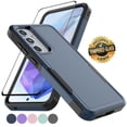 thumbnail image 1 of Samsung Galaxy A55 5G Case with Tempered Glass Screen Protector, Tekcoo Heavy Duty Rugged Shockproof Full Body Protective 2-IN-1 Phone Case Cover for Galaxy A55 5G, Dark Blue, 1 of 8