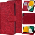 thumbnail image 1 of for Samsung Galaxy A55 (5G) Leather Case Wallet, Matte Frosted Suede Pattern Floral Folio Flip Cover Kickstand, Card Holder Cash Slot, Magnetic Flower Buckle, Camera Protection, 1 of 8