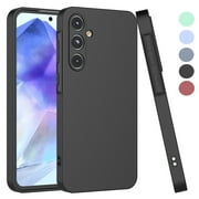 For Samsung Galaxy A55 5G Phone Case, Ebizware Shockproof Liquid Silicone Case Full-Body Protective Rugged Rubber Slim Cover with Microfiber Lining for Galaxy A55 5G Black