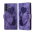 thumbnail image 1 of For Samsung Galaxy A56 5G 6.7" Cat Patterned Embossed Strong Magnetic Attachment/Closure, Card Slots/Pocket, PU Leather Flip Wallet Case ﻿,Purple,For Galaxy A56 5G, 1 of 8