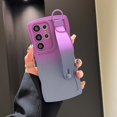 thumbnail image 1 of for Samsung Galaxy A56 5G Case with Adjustable Wrist Strap Stand, Cute Wavy Curly Gradient Color Soft Silicone Bumper Shockproof Aesthetic Phone Case for Women Men for A56 5G, Purple+Gray, 1 of 11