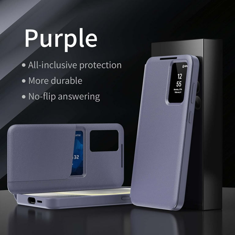 for Samsung Galaxy A56 5G Case Smart Clear View, Slim Design Wallet Leather  Anti-Scratch Shockproof Phone Case, Card Holder Pocket Cover For Samsung  Galaxy A56 5G Smart View,Purple - Walmart.com