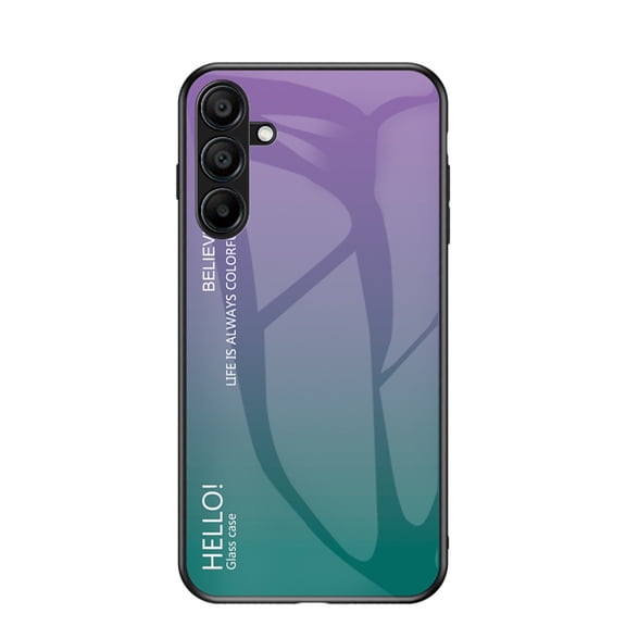 for Samsung Galaxy A56 5G Case,Tempered Glass Gradient Color Pattern + TPU Frame Hybrid Slim case for Samsung Galaxy A56 5G, Case Anti-Scratch Anti-Drop Anti-fingerprint, Purple