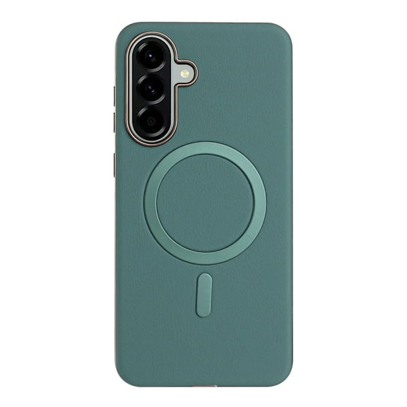 for Samsung Galaxy A56 5G Magnetic Case PU Leather [Compatible with Mag-Safe Wireless Charging] Magnetic Cover Shockproof Lightweight Slim Anti-Scratch Phone Cover for Samsung Galaxy A56 5G, Green
