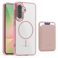 thumbnail image 1 of For Samsung Galaxy A56 5G Magnetic Clear Phone Case,Magnetic Detachable Card Slots Holder Wallet,Compatible with Mag-safe,Crystal Transparent Shockproof Protective Rugged Phone Case,Pink, 1 of 8