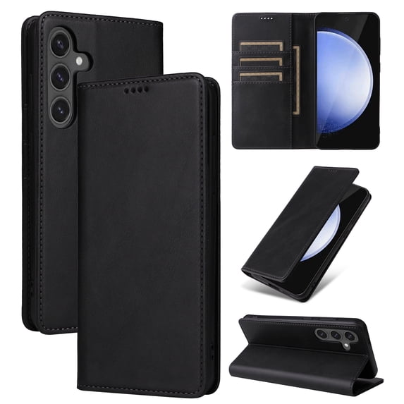for Samsung Galaxy A56 5G Wallet Case, PU Leather + TPU, Magnetic Card Holder with Kickstand, Shockproof Full Body Protective Flip Cover, Classic Design for Galaxy A56 5G Men Women, Black
